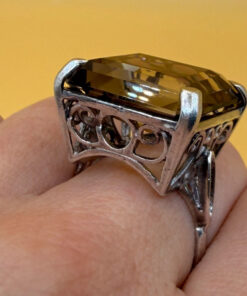 A stunning smoky topaz ring in sterling silver, size M½