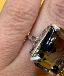 A stunning smoky topaz ring in sterling silver, size M½