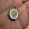 Germany vintage sterling silver oval locket features detailed engraved floral motifs~108