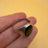Men Unisex silver ring featuring a natural onyx, size W