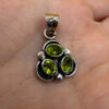 Vintage women’s pendant with peridot, 925 sterling silver~39