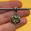 Vintage women’s pendant with peridot, 925 sterling silver~39