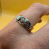 Vintage Sterling Silver Fire Opal Filigree Ring Size P~48