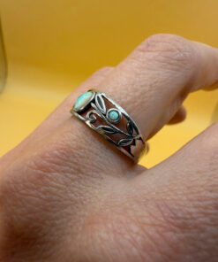Vintage Sterling Silver Fire Opal Filigree Ring Size P