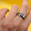 Vintage Sterling Silver Fire Opal Filigree Ring Size P~48