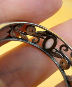Vintage Sterling Silver Fire Opal Filigree Ring Size P
