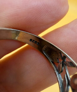 Vintage Sterling Silver Fire Opal Filigree Ring Size P