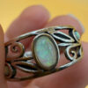 Vintage Sterling Silver Fire Opal Filigree Ring Size P~48