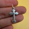 Vintage silver religious protective cross ~19