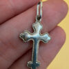 Vintage silver religious protective cross ~19