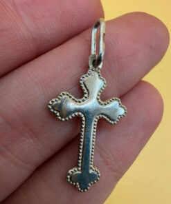Vintage silver religious protective cross ~19