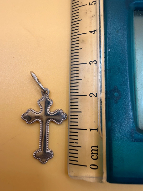 Vintage silver religious protective cross ~19