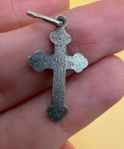 Silver Vintage Protective Cross Charm Pendant