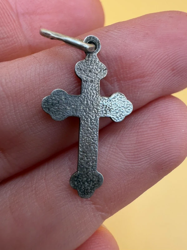Silver Vintage Protective Cross Charm Pendant~46