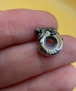 Pandora charm sterling silver, a sleeping cat ~46