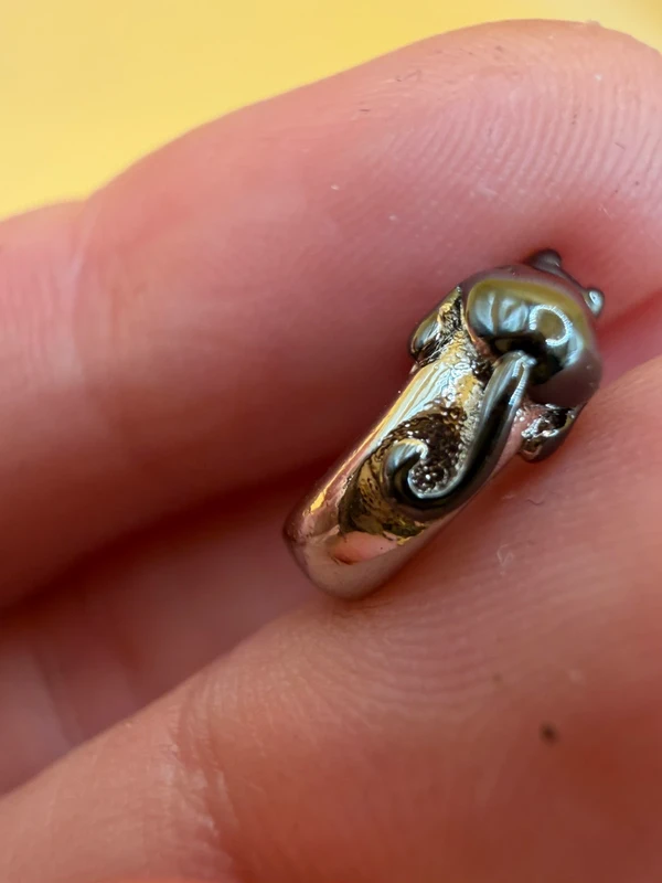 Pandora charm sterling silver, a sleeping cat ~46