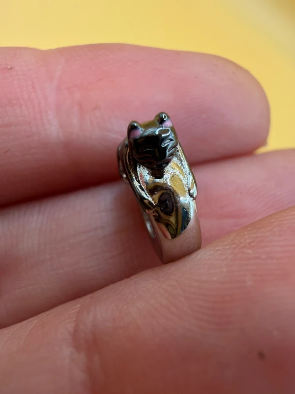 Pandora charm sterling silver, a sleeping cat ~46