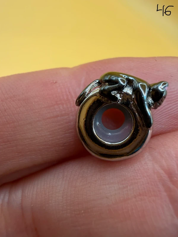 Pandora charm sterling silver, a sleeping cat ~46