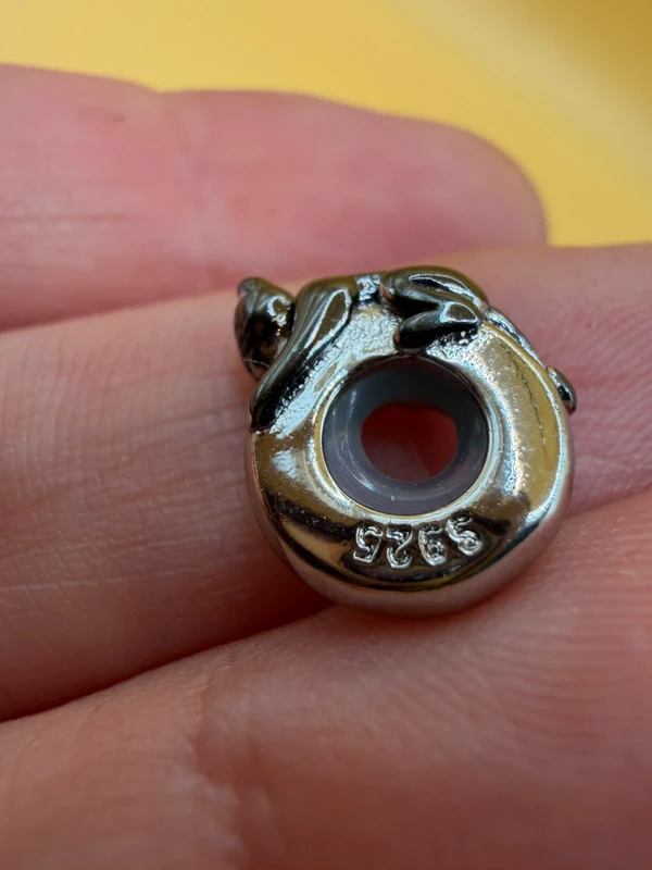 Pandora charm sterling silver, a sleeping cat ~46