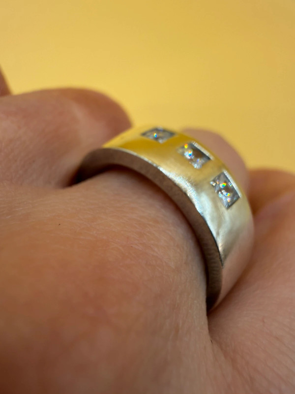 Chunky 925 Sterling Silver Statement Ring Size P ~46