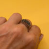 Vintage Sterling Silver Sapphire Ring Hallmarked, UK Size S½ – Three Rows of Sapphires – Tested~32
