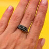 Vintage Sterling Silver Sapphire Ring Hallmarked, UK Size S½ – Three Rows of Sapphires – Tested~32