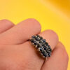 Vintage Sterling Silver Sapphire Ring Hallmarked, UK Size S½ – Three Rows of Sapphires – Tested~32