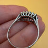 Vintage Sterling Silver Sapphire Ring Hallmarked, UK Size S½ – Three Rows of Sapphires – Tested~32