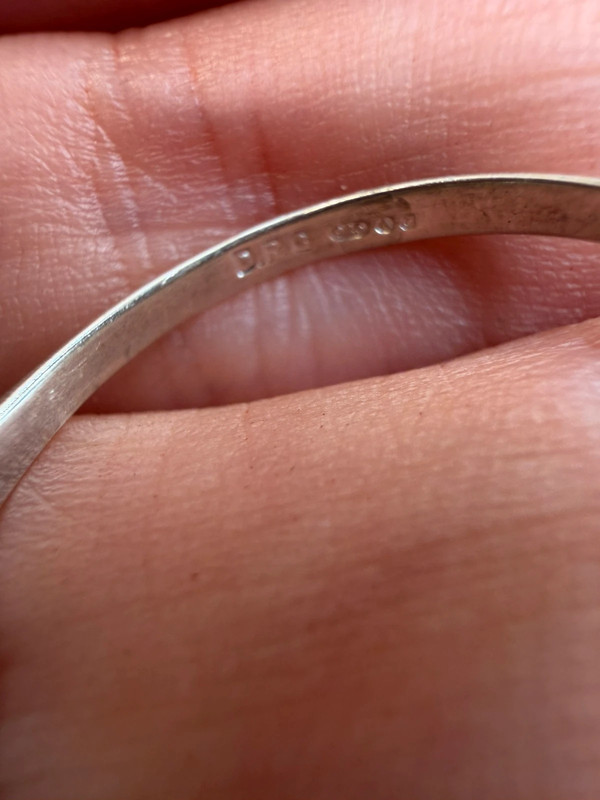 Vintage Sterling Silver Sapphire Ring Hallmarked, UK Size S½ – Three Rows of Sapphires – Tested~32
