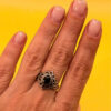 Vintage silver ring with onyx, size N ~32