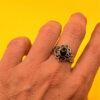 Vintage silver ring with onyx, size N ~32