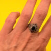 Vintage silver ring with onyx, size N ~32