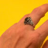 Vintage silver ring with onyx, size N ~32