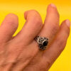 Vintage silver ring with onyx, size N ~32