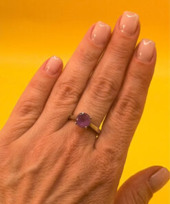 Silver 925 ring with natural amethyst, size N~15