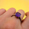 Silver 925 ring with natural amethyst, size N~15
