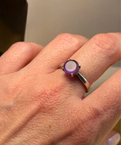 Silver 925 ring with natural amethyst, size N