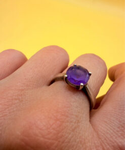Silver 925 ring with natural amethyst, size N~15