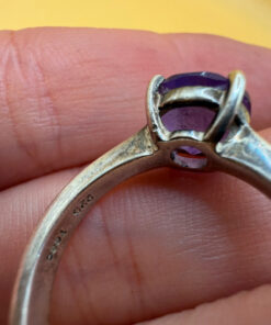 Silver 925 ring with natural amethyst, size N