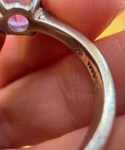 Silver 925 ring with natural amethyst, size N