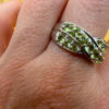 An incredibly beautiful 925 sterling silver ring with a peridot gemstone, UK size O~7