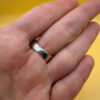 Stunning sterling silver signet ring featuring a natural onyx, size 0