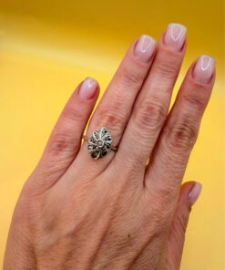 Vintage 925 sterling silver ring with marcasites, size K~120
