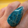 Sterling silver natural blue apatite ring, UK size Q