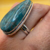Sterling silver natural blue apatite ring, UK size Q