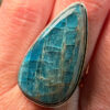 Sterling silver natural blue apatite ring, UK size Q