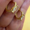 Sterling silver earrings golden plate ~120
