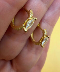 Sterling silver earrings golden plate ~120
