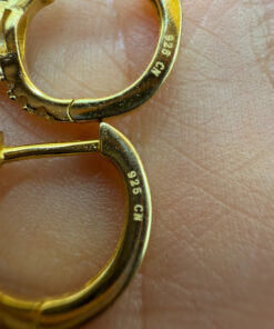 Sterling silver earrings golden plate