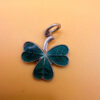 Vintage Sterling 925 Silver Green Enamel Lucky Shamrock Clover Pendant Charm~120